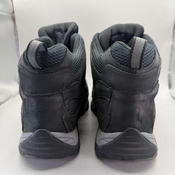 Merrell Moab Vertex Work Boots Mens Size 12W Black Leather Waterproof Safety Toe